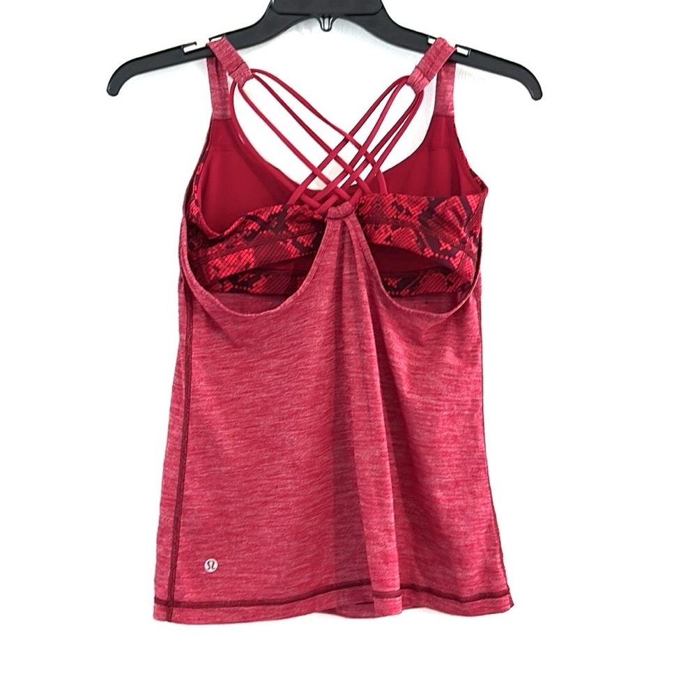 Lululemon Size 4 Sunset Salutation Tank Heathered Cranberry Mini Ziggy Snake